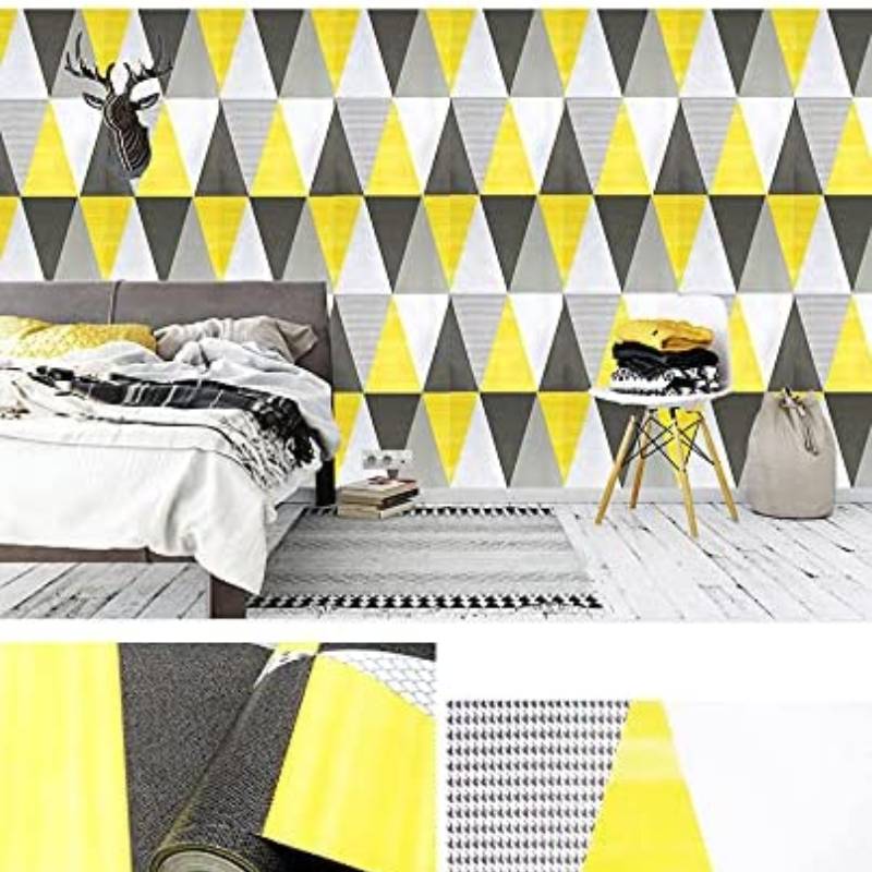PAPEL TAPIZ AUTOADHERIBLE ROMBOS AMARILLOS 10m X 45cm TP27