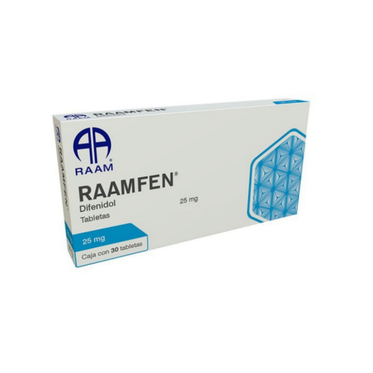 Raamfen, Difenidol 25mg con 30 Tabletas (3 cajas)