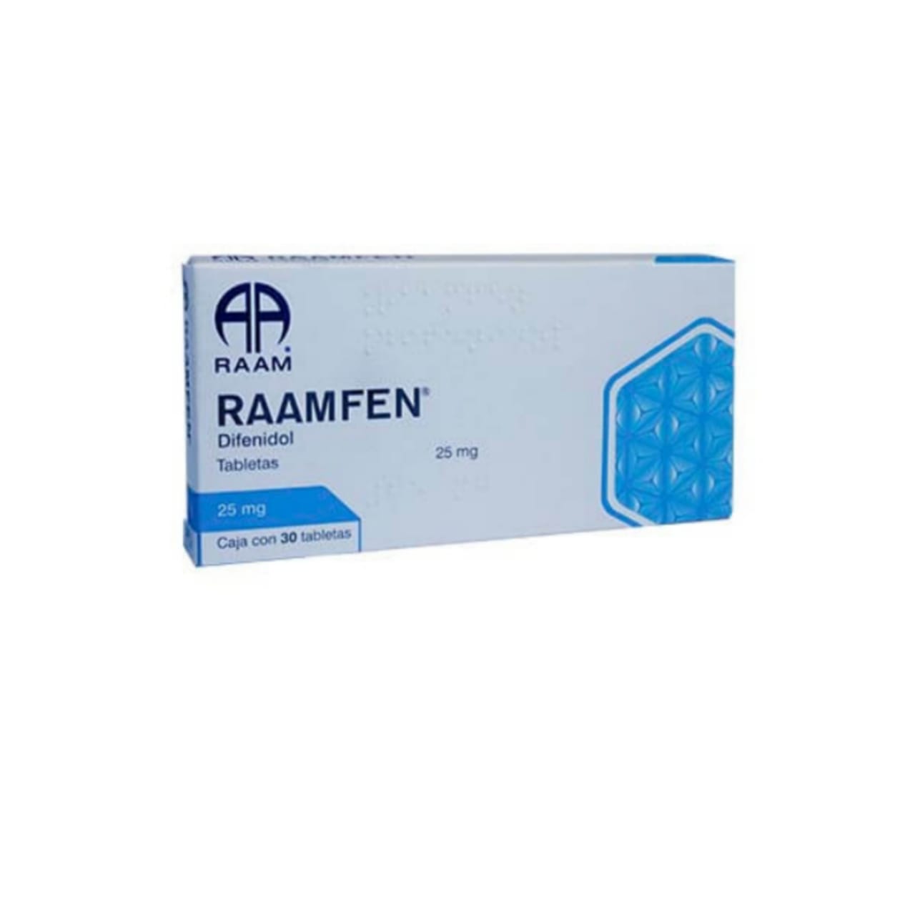 Raamfen, Difenidol 25mg con 30 Tabletas (3 cajas)