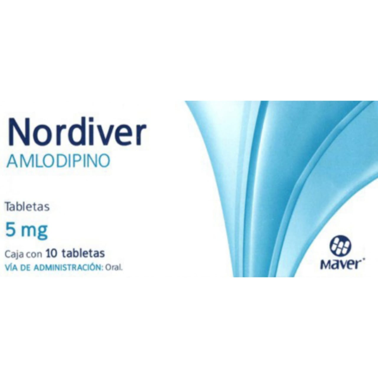 Nordiver, Amlodipino 5mg Caja con 10 tabletas