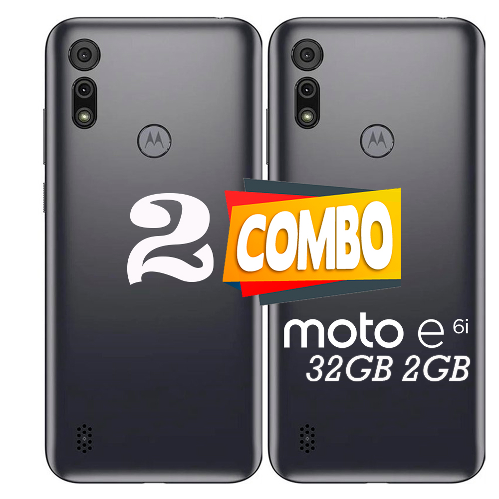 Combo 2 celulares Motorola Moto E6i 32GB 2GB RAM- Gris - Duo Moto E6i