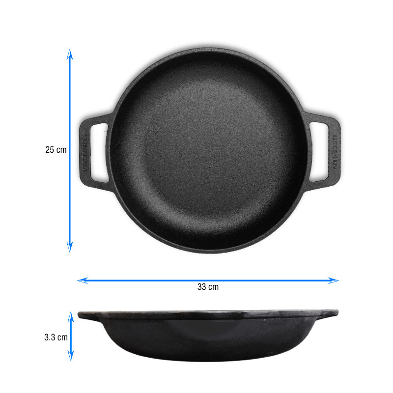 Sarten de hierro Doble Asa esmaltado  liso 26 cm Victoria