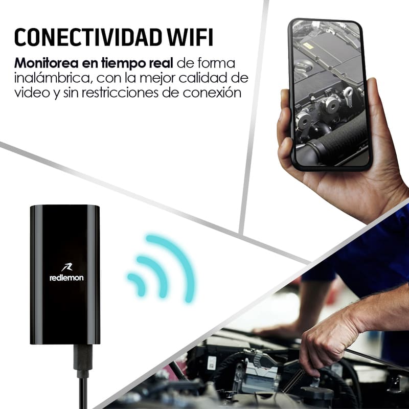 Cámara Endoscopio WiFi 5m de Largo con Luz Contra Agua Redlemon