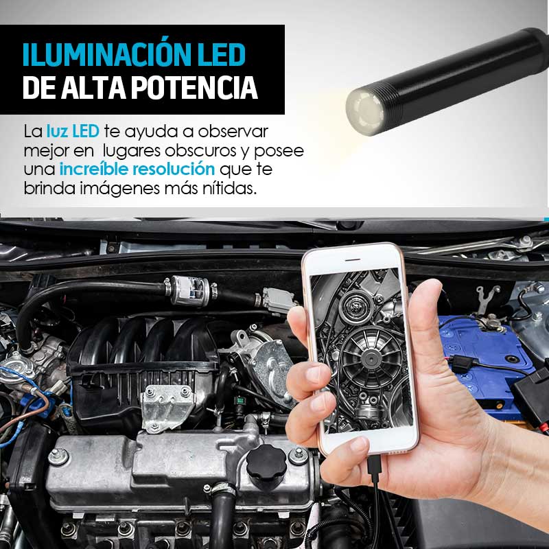 Cámara Endoscopio 3 en 1 USB de 1 Metro Redlemon