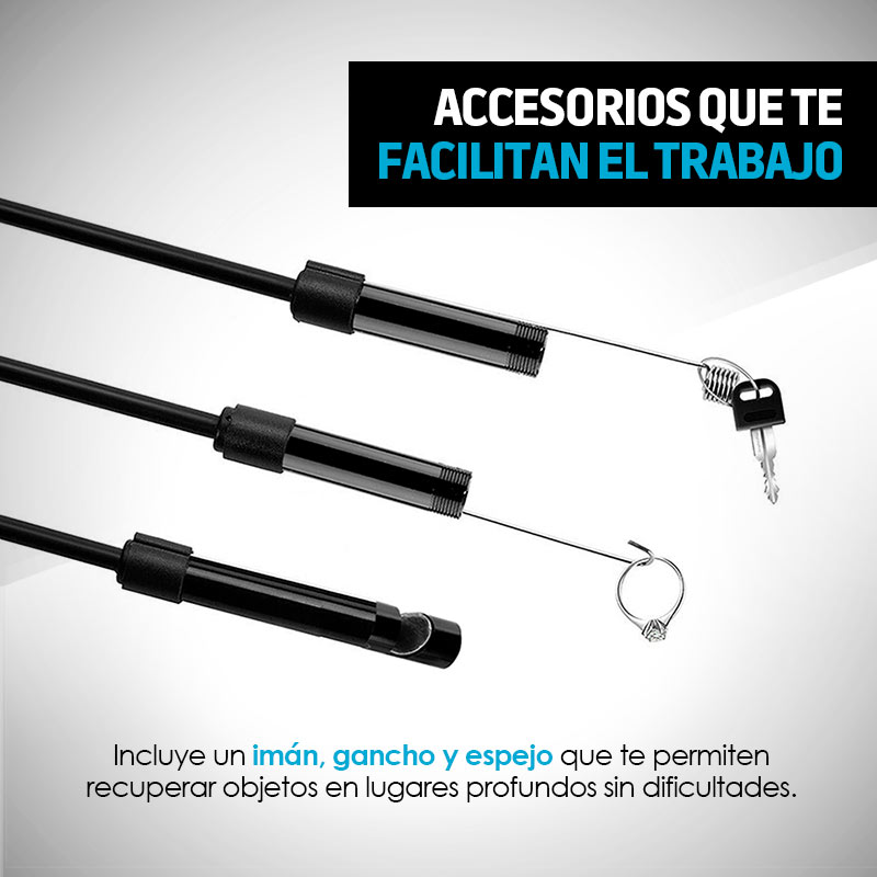 Cámara Endoscopio 3 en 1 USB de 1 Metro Redlemon