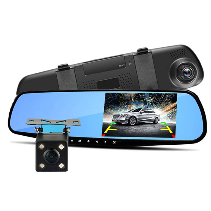 Espejo Retrovisor Con Cámara Reversa Dvr 1080 Full Hd