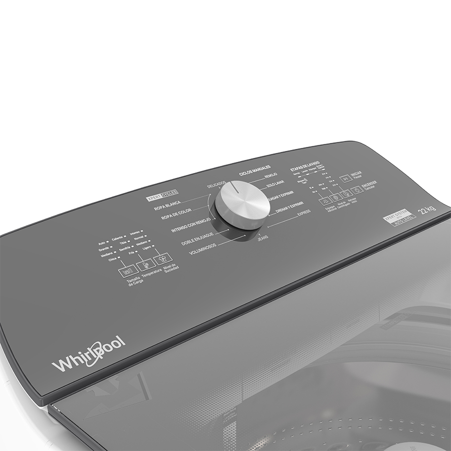 Lavadora Whirlpool Carga Superior 22 kg Xpert System Agitador Blanco 8MWTW2231WJB