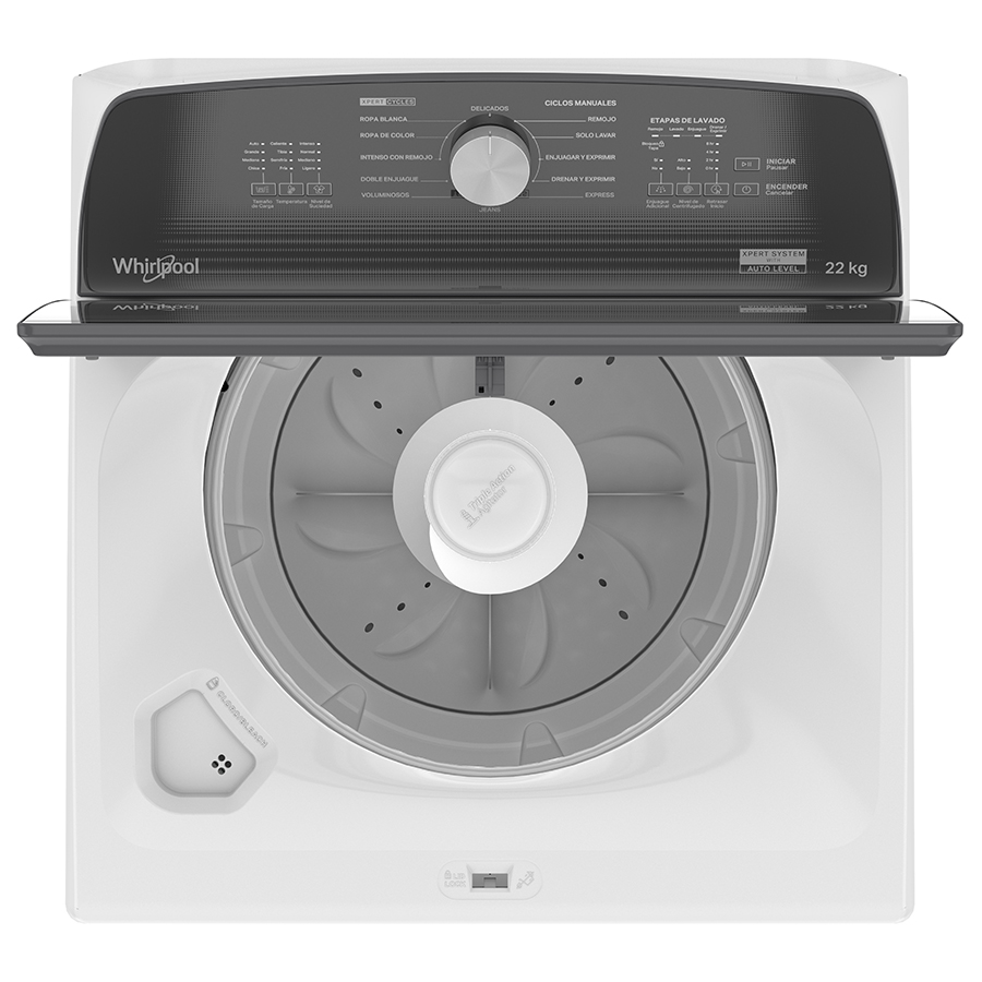 Lavadora Whirlpool Carga Superior 22 kg Xpert System Agitador Blanco 8MWTW2231WJB