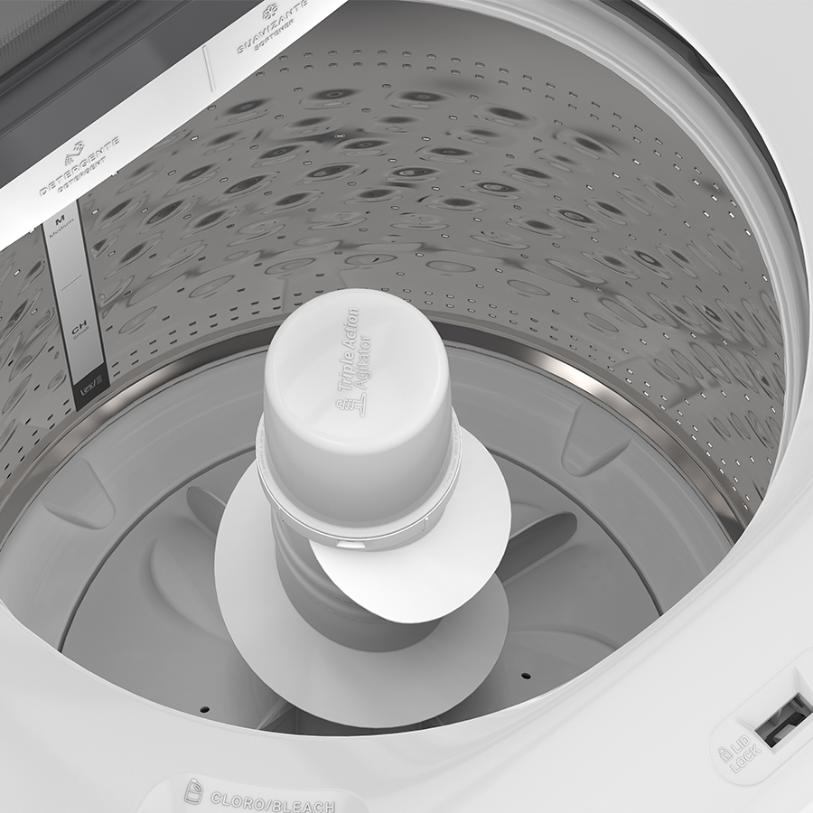 Lavadora Whirlpool Carga Superior 22 kg Xpert System Agitador Blanco 8MWTW2231WJB