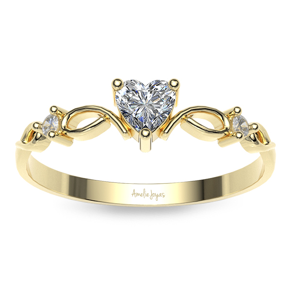 Anillo de compromiso en Oro Amarillo de 14k Amelie Joyas