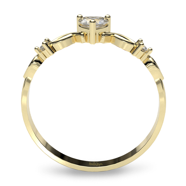 Anillo de compromiso en Oro Amarillo de 14k Amelie Joyas