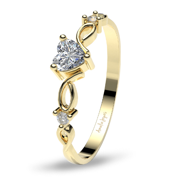 Anillo de compromiso en Oro Amarillo de 14k Amelie Joyas