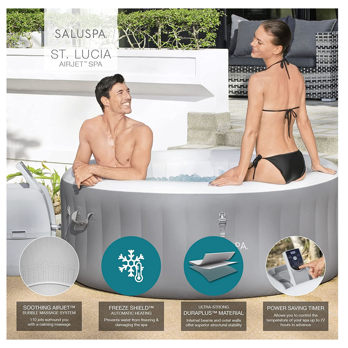 Alberca Spa Jacuzzi Inflable Bestway AirJet 60008 CST