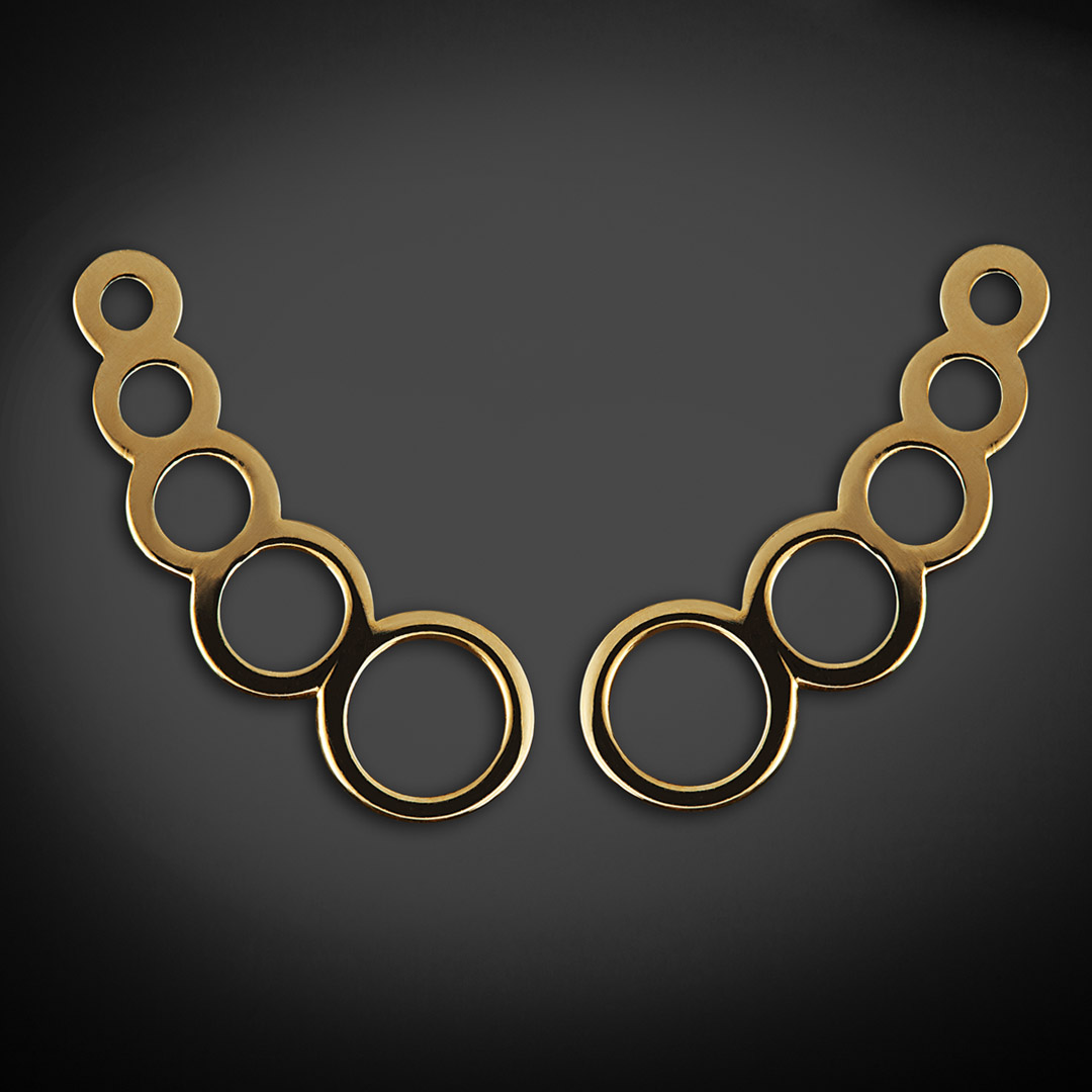 Aretes de Oro 14K broquel Circulos Marca GIALLO Jewelry Joyería mexicana Oro 14K para Bebé, niñas, adultos