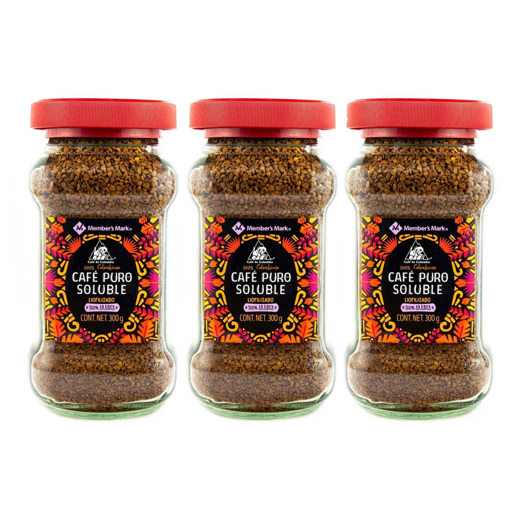 Café Colombiano Soluble Member's Mark, 3 Piezas de 300 g c/u