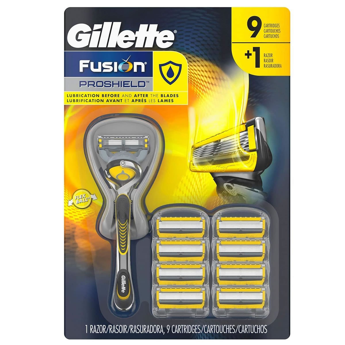 Rastrillo con 9 Cartuchos Gillette Proshield 643510 CST