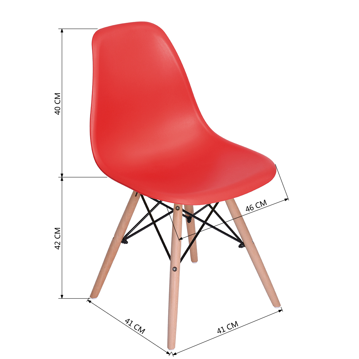 Silla Eames 4 Silla Comedor Rico Blanco (Sillas Solamente) FurnitureR Eames