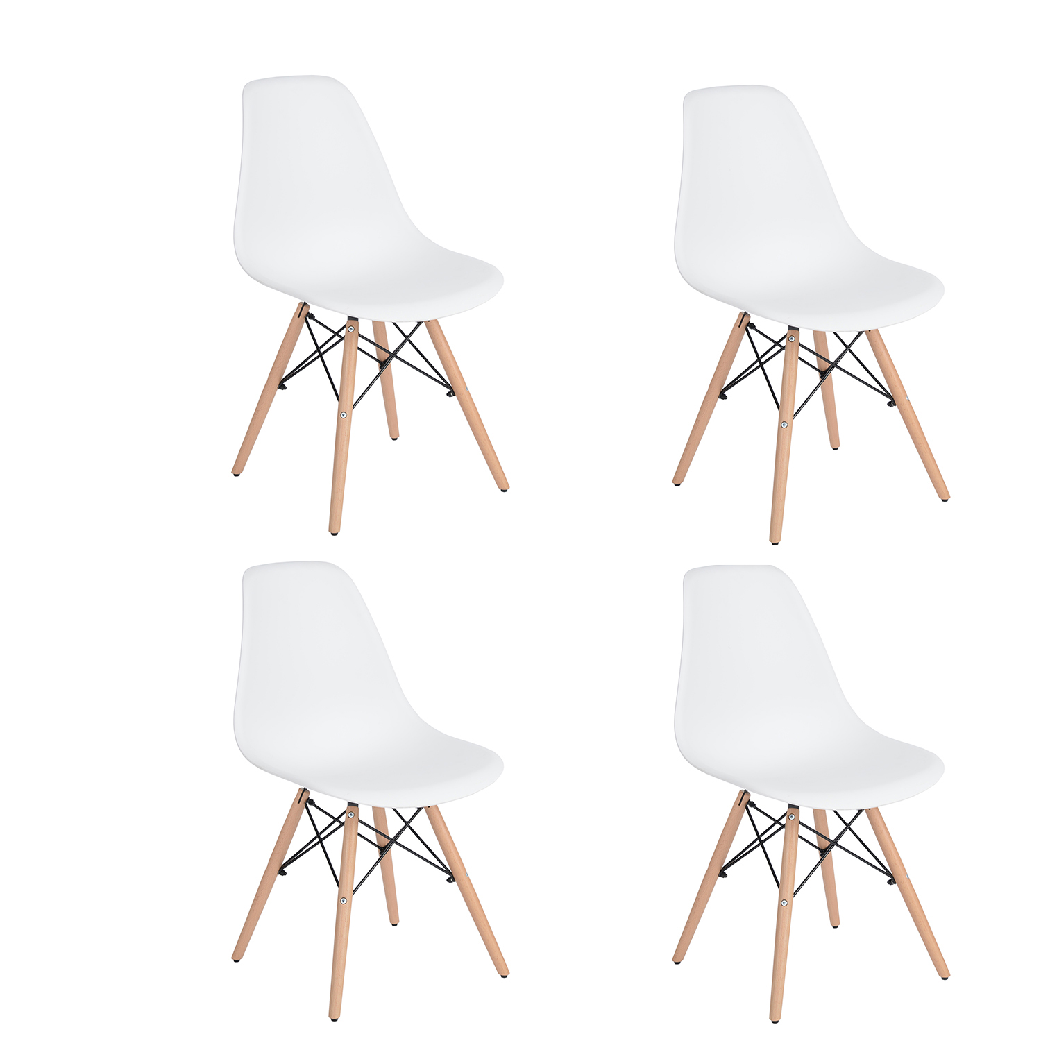 Silla Eames 4 Silla Comedor Rico Blanco (Sillas Solamente) FurnitureR Eames