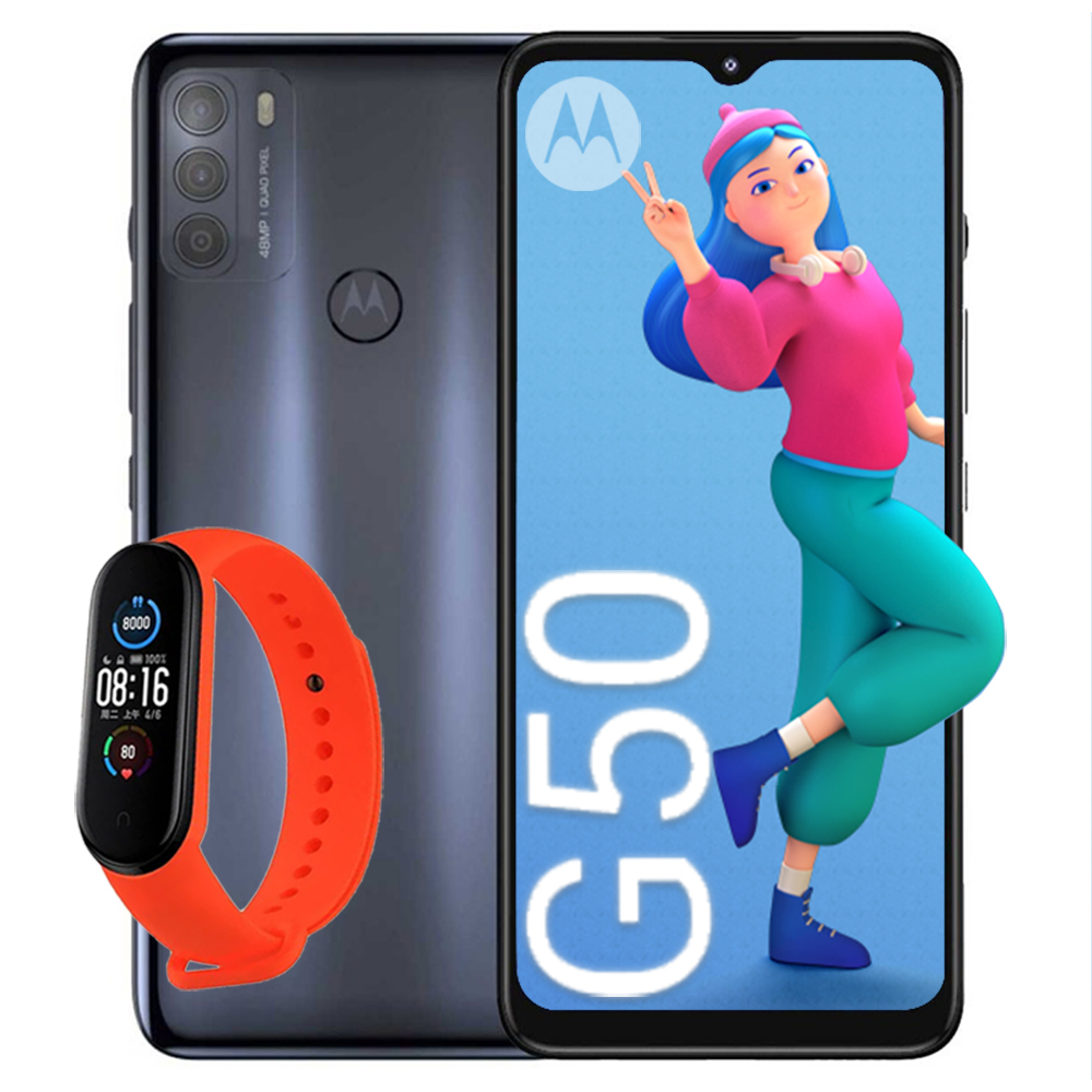 Celular Motorola Moto G50 64GB - 4GB - 48mp - gris + SMART WATCH