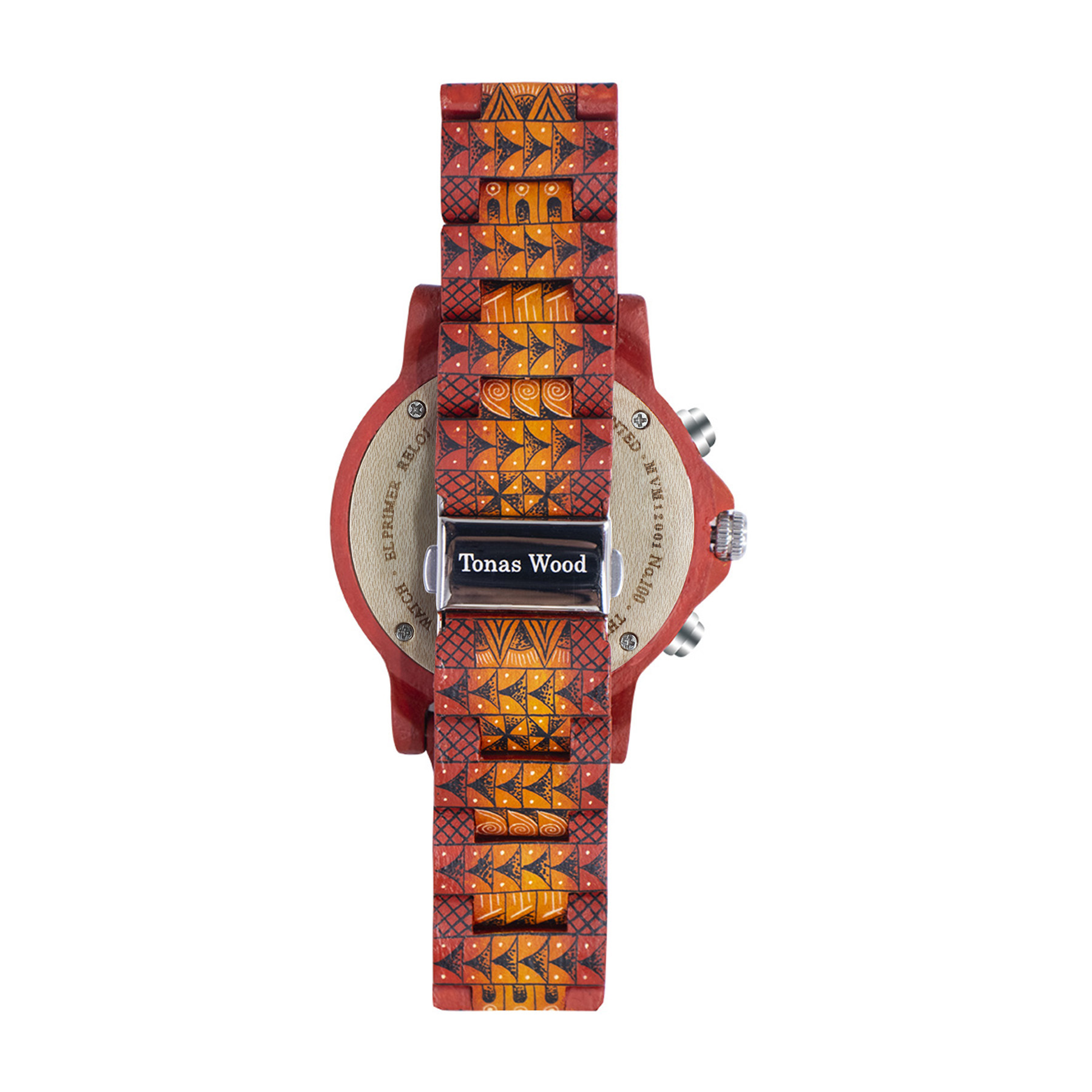 Reloj Alebrije by Tonas Wood Unisex Color Rojo Mayab