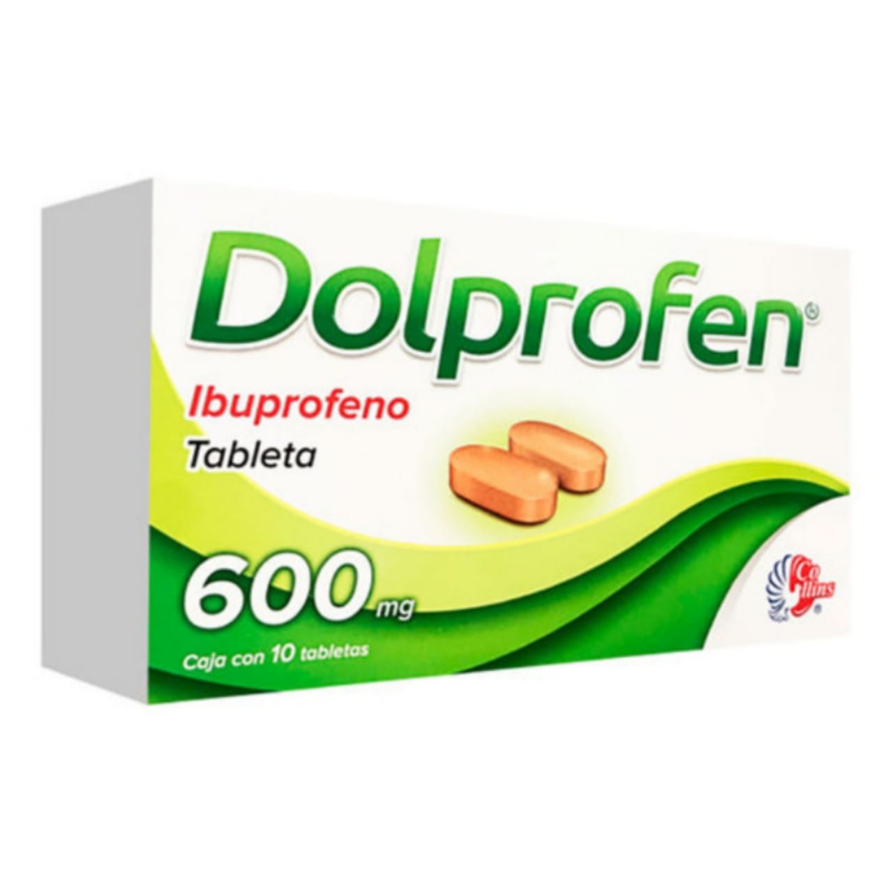 Dolprofen, Ibuprofeno de 600mg, Caja Con 10 Tabletas