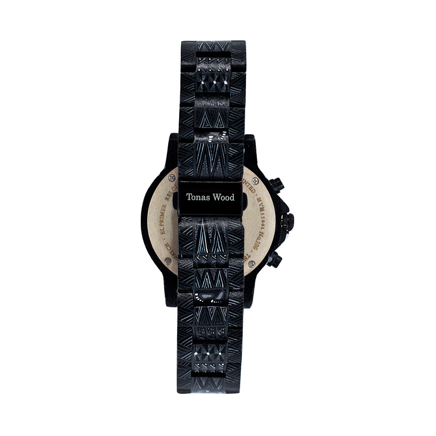 Reloj Alebrije by Tonas Wood Unisex Color Negro Zamná
