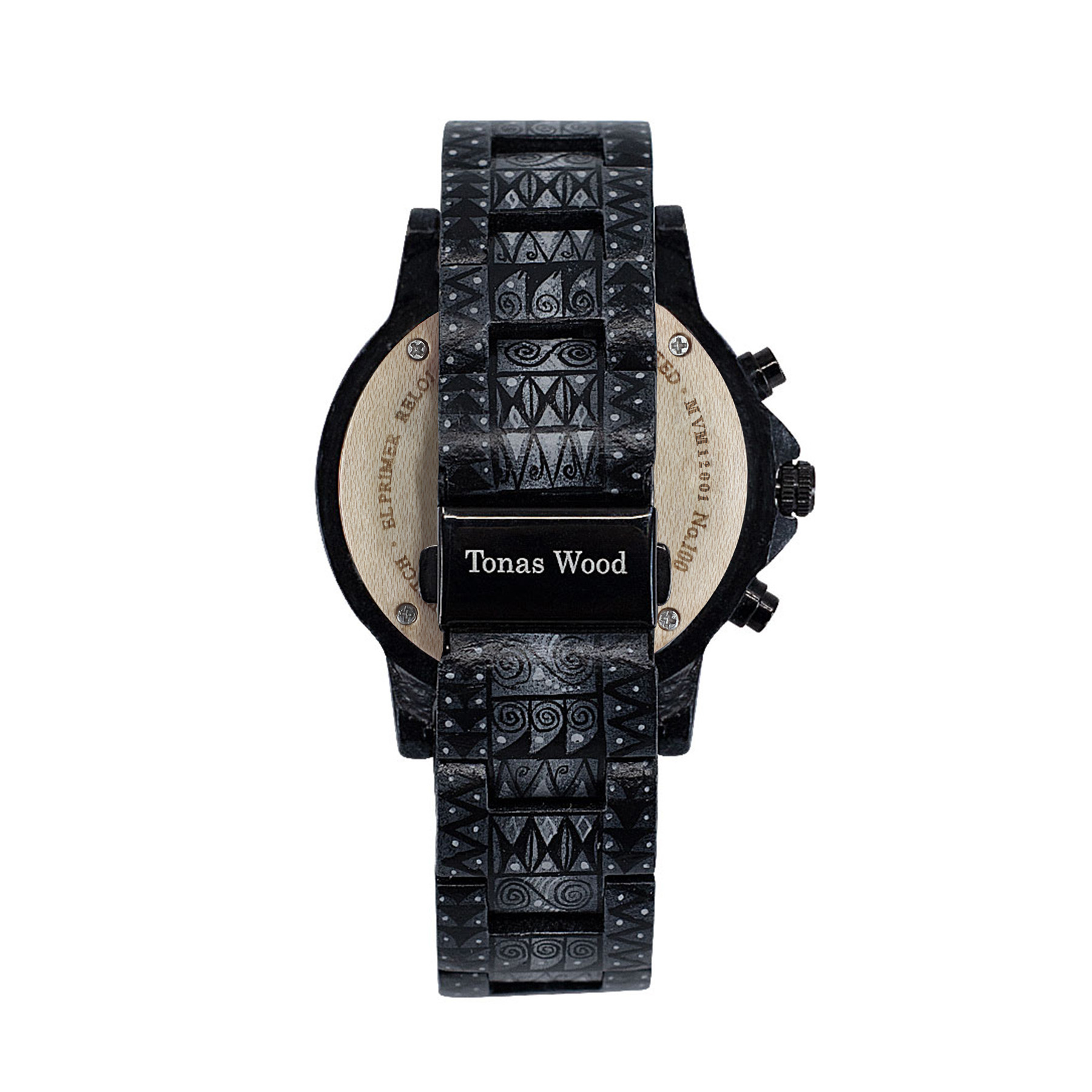 Reloj Alebrije by Tonas Wood Unisex Color Negro Ek Balam