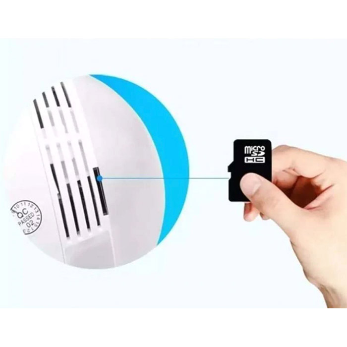 Cámara Foco 360 Grados Ip Wifi Hd 1080p Micro Sd Panorámica