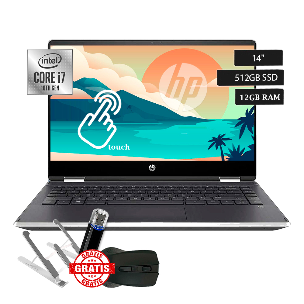 Laptop HP Core i7-1065G7 SSD 512 GB RAM 12GB - 14-DH2075CL - TOUCH