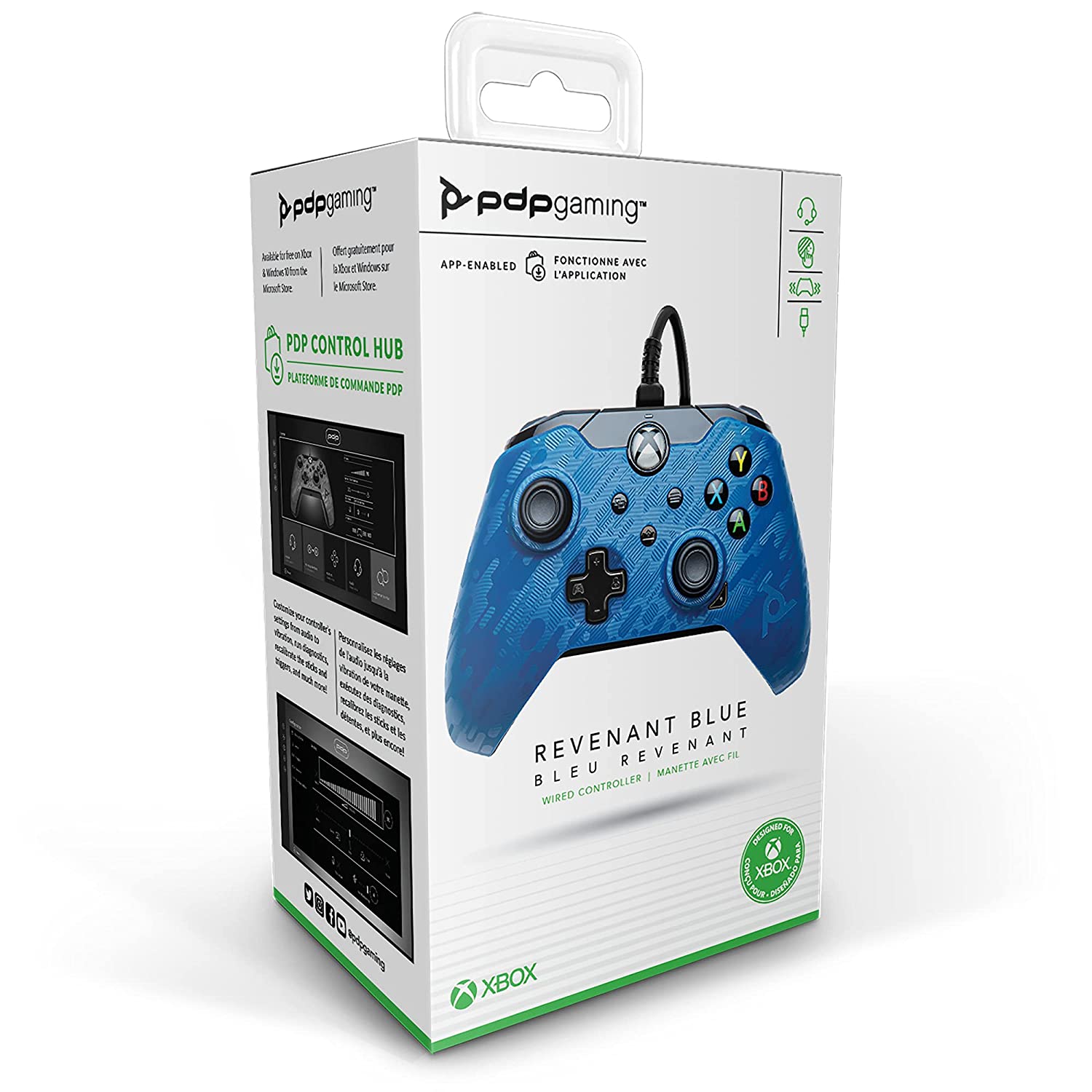 Control Alambrico PDP Xbox Series - Camuflaje Azul