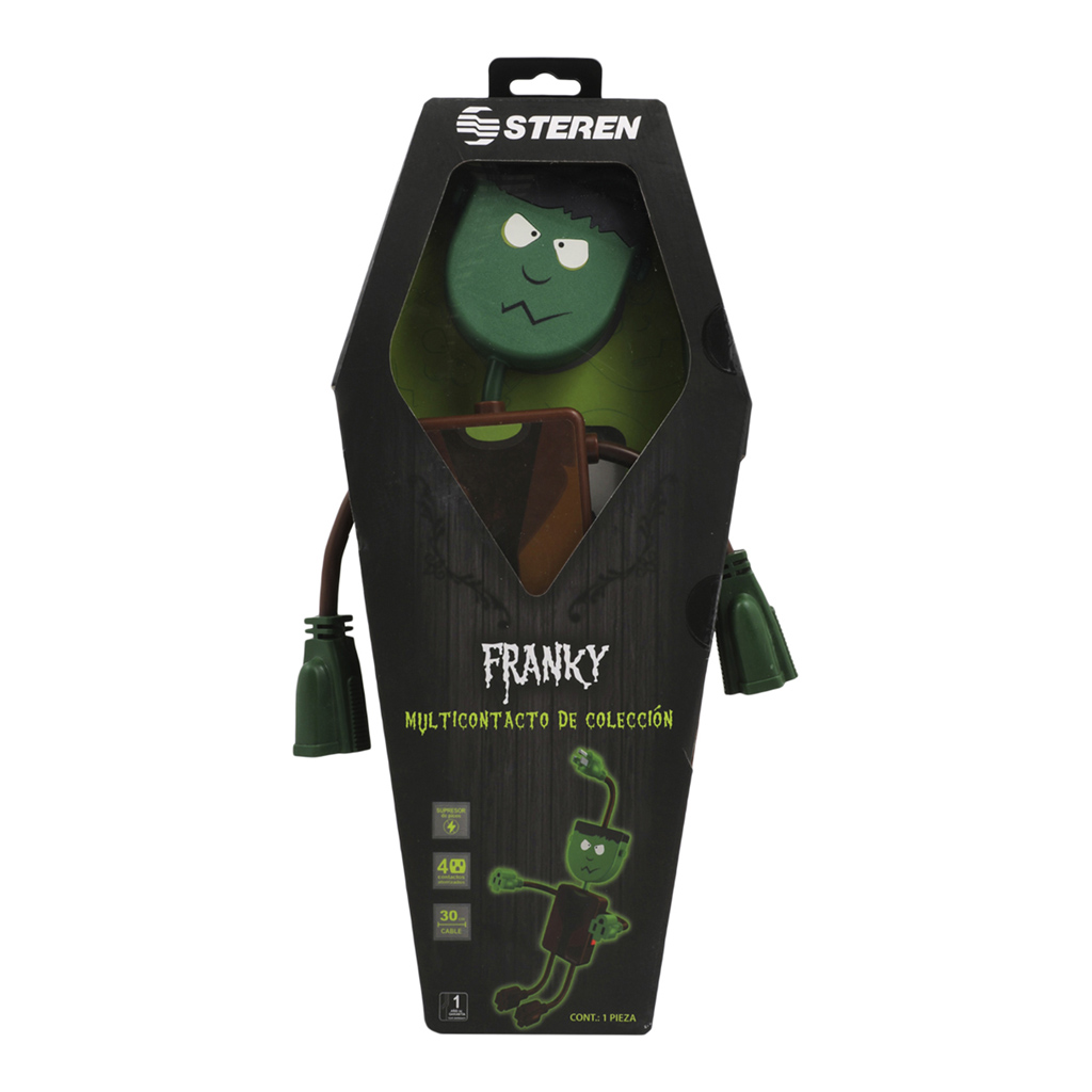 Paquete de 3 Multicontactos Steren Terrorífico Catrina, Frankie y Vampy EPACK-HAL-04 Ideal para Un Halloween Terrorífico