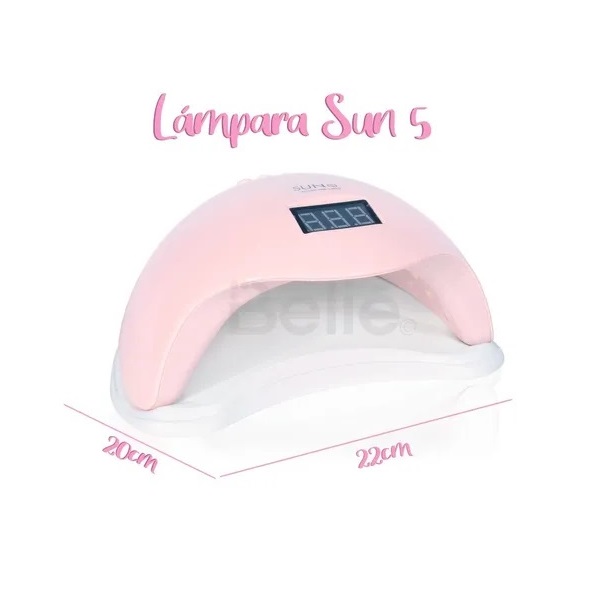 Lámpara Para Uñas Sun 5 Profesional 48w Led Uv Digital Gelish Display Temporizador