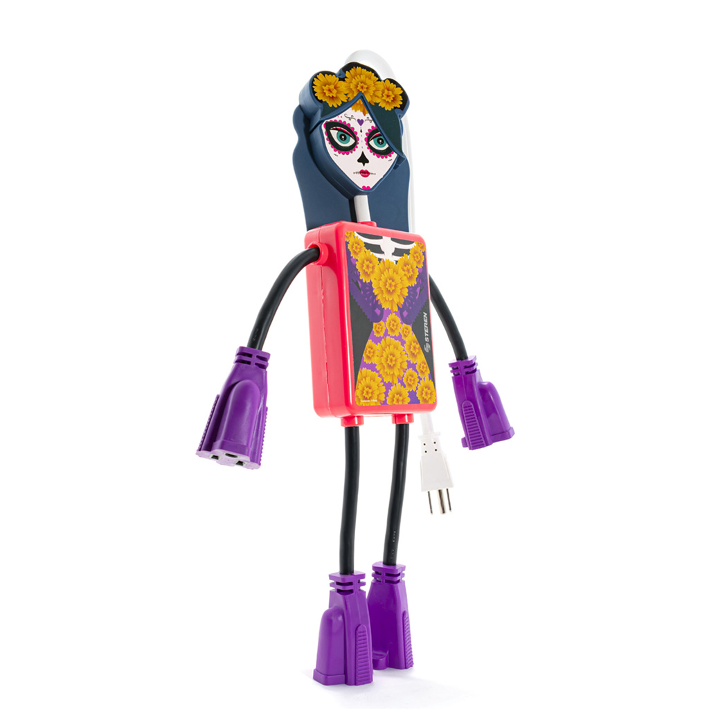 Paquete Halloween Multicontacto y Luces LED Steren Catrina y Luces LED EPACK-HAL-03 Ideal para un Halloween Terrorífico