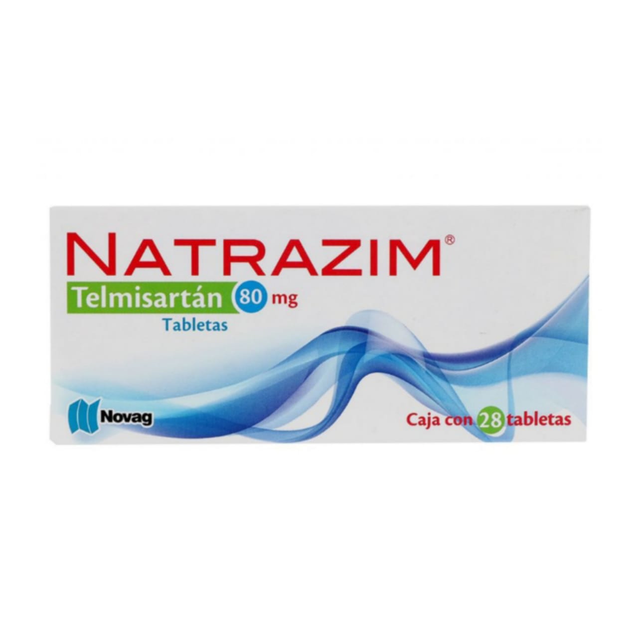Natrazim,Telmisartán, 80mg Caja con 28 tabletas