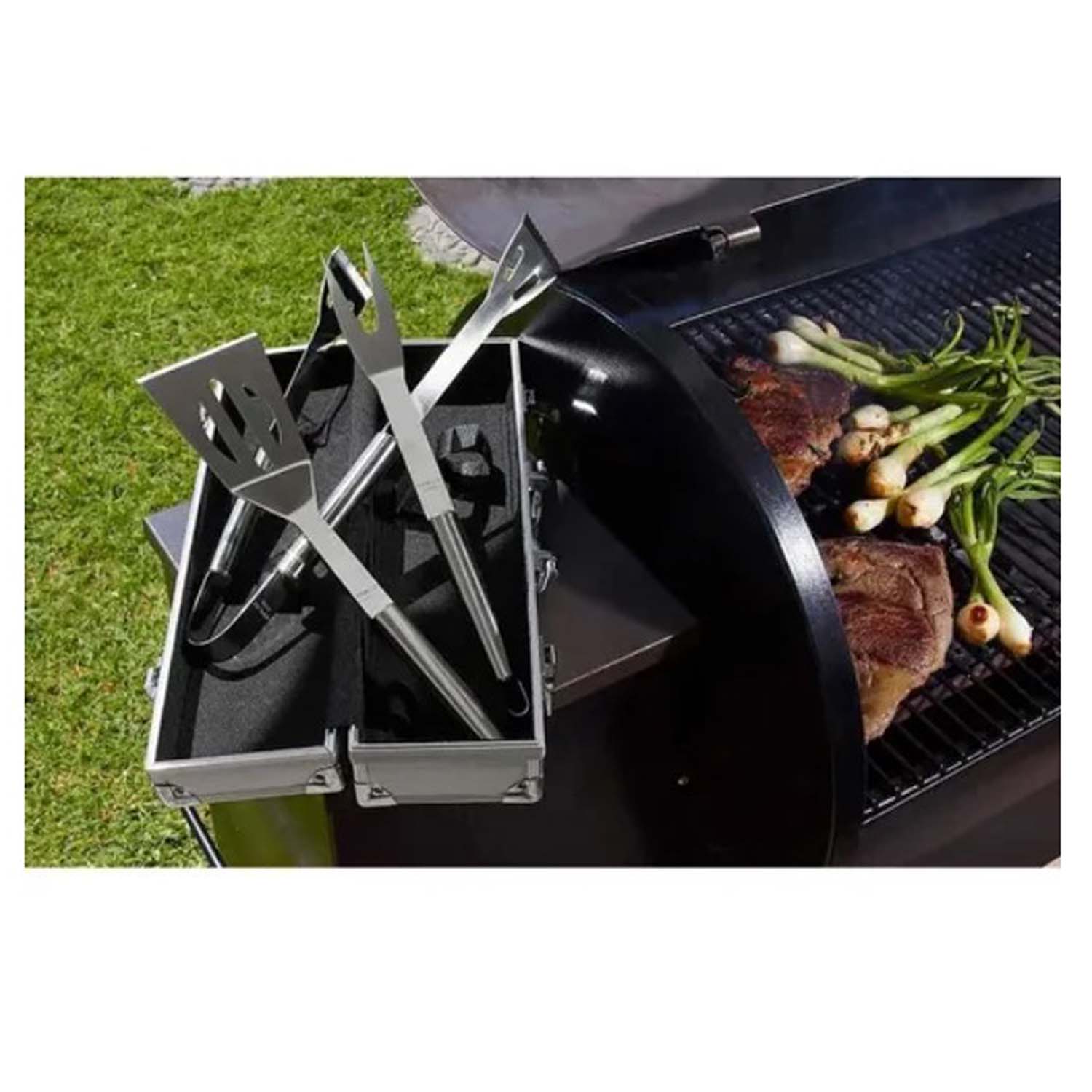 Maletín Carne Asada Espátula, Pinzas, Pincho