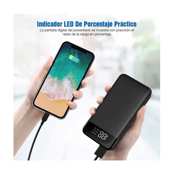 POWER BANK BATERIA PORTATIL 10000MAH CARGA RÁPIDA PANTALLA