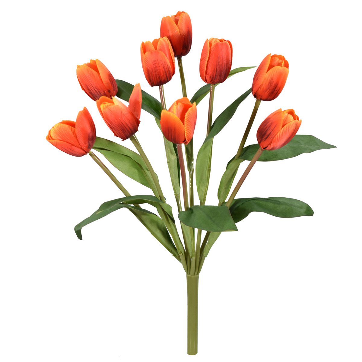 Tulipanes Artificales Ramo de 9 Flores 40 cm Altura Naranja Blumart