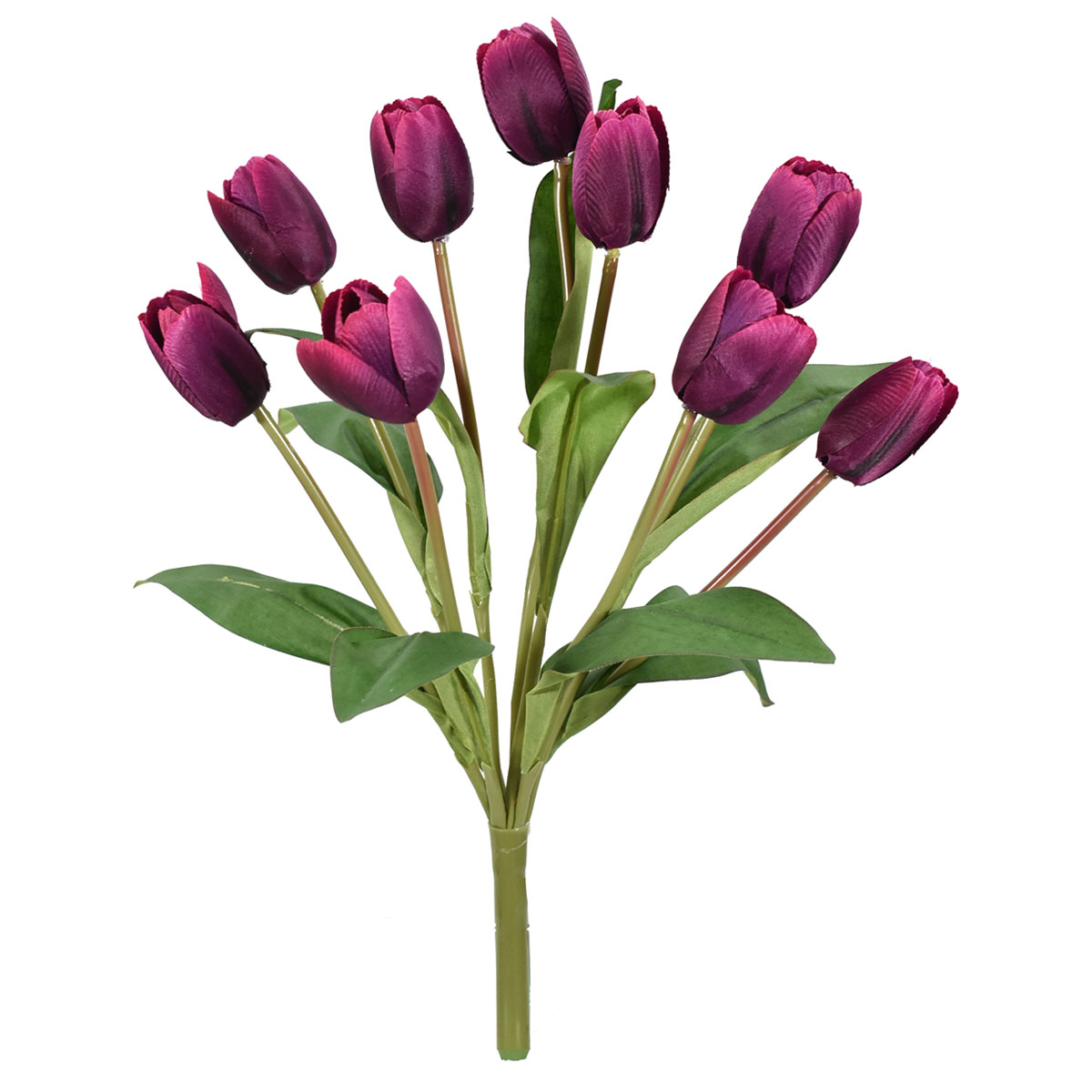 Tulipanes Artificales Ramo de 9 Flores 40 cm Altura Morado Blumart