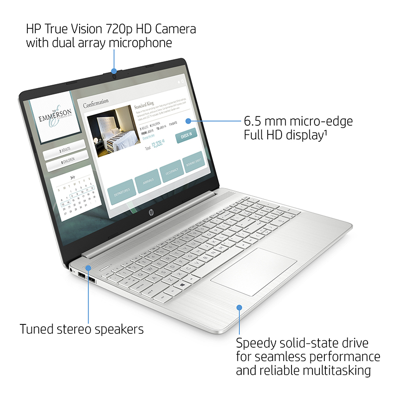 Laptop Hp 15.6 Disco Sólido 128gb Ryzen 3, 4gb Ram Silver + Celular de regalo