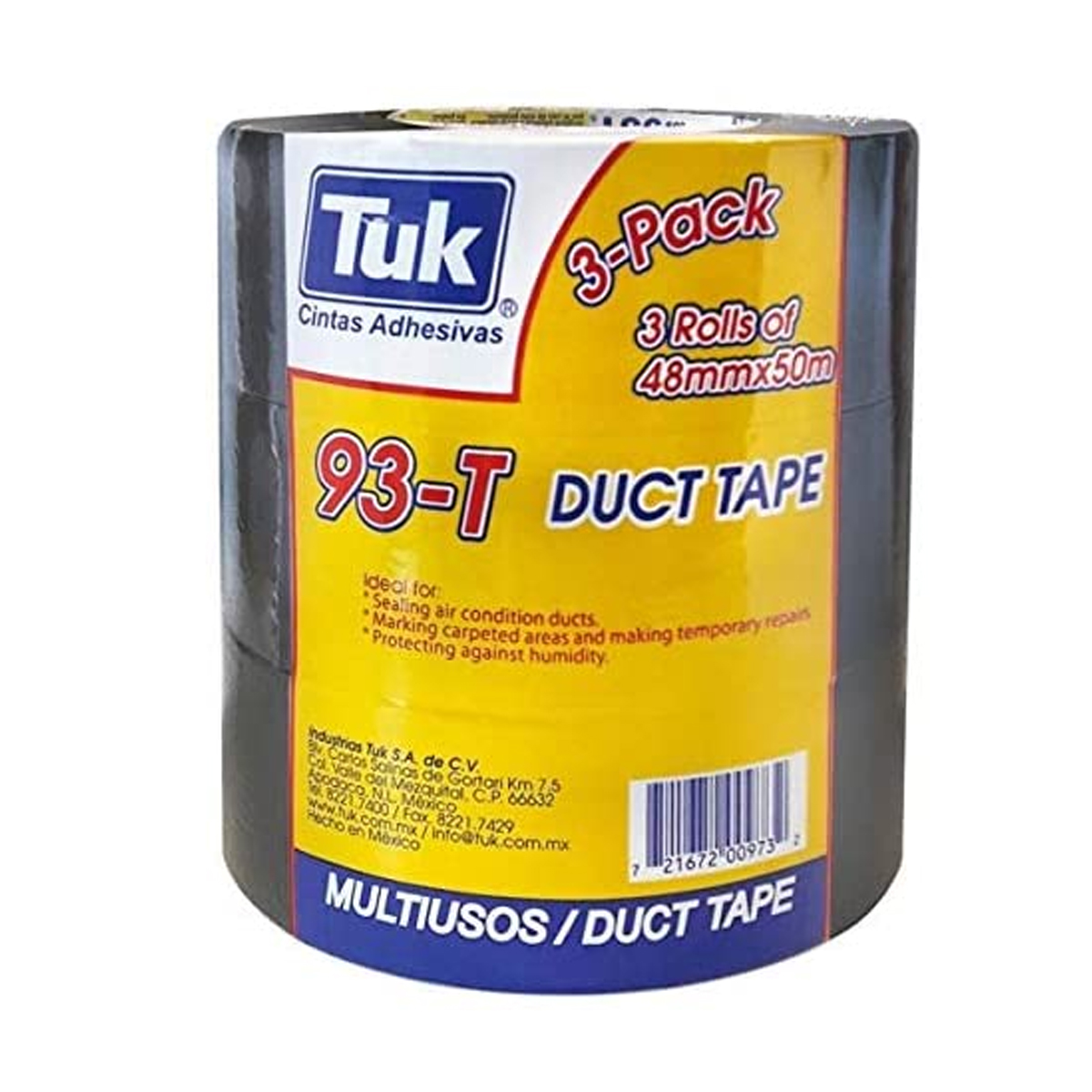 Cinta Adhesiva Multiusos 48mm x 50m Tuk, 3 pzas  000371816 SMS 