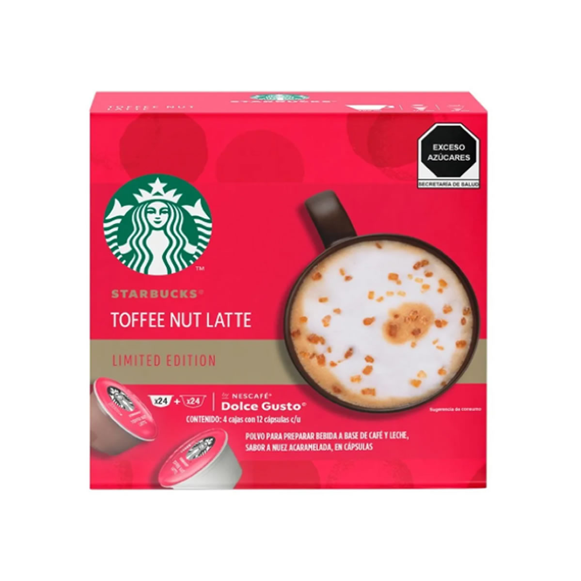 Starbucks Dolce Gusto Toffee Nut Latte 48 Cápsulas/ 24 Tazas