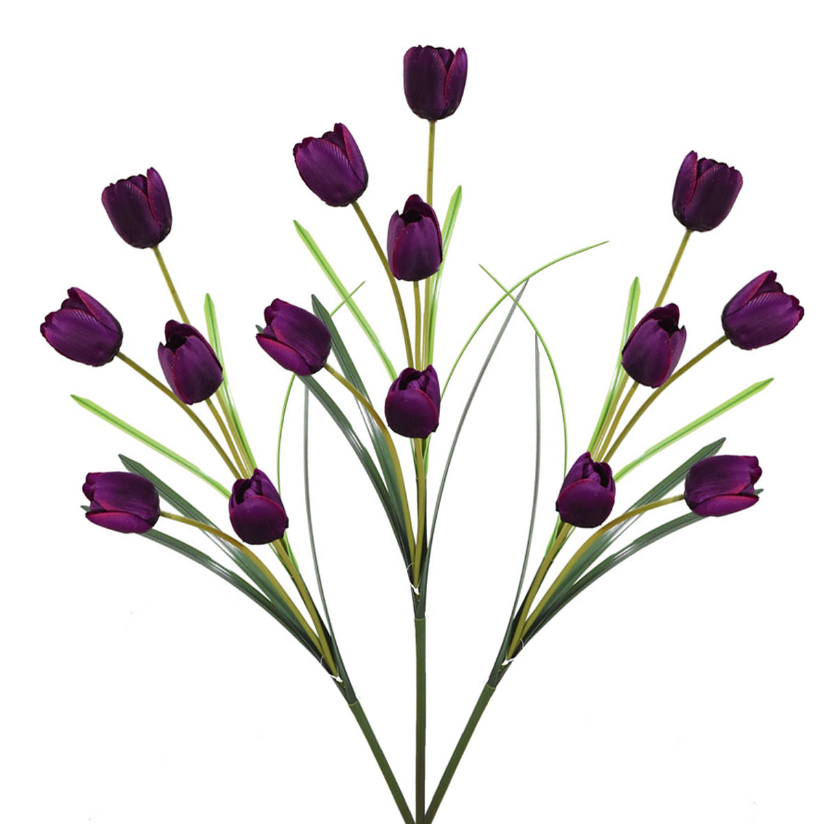 Tulipanes Artificiales Vara de 5 Flores Morado Pack 3 Pz Blumart