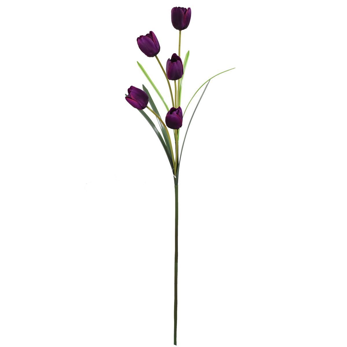 Tulipanes Artificiales Vara de 5 Flores Morado Pack 3 Pz Blumart