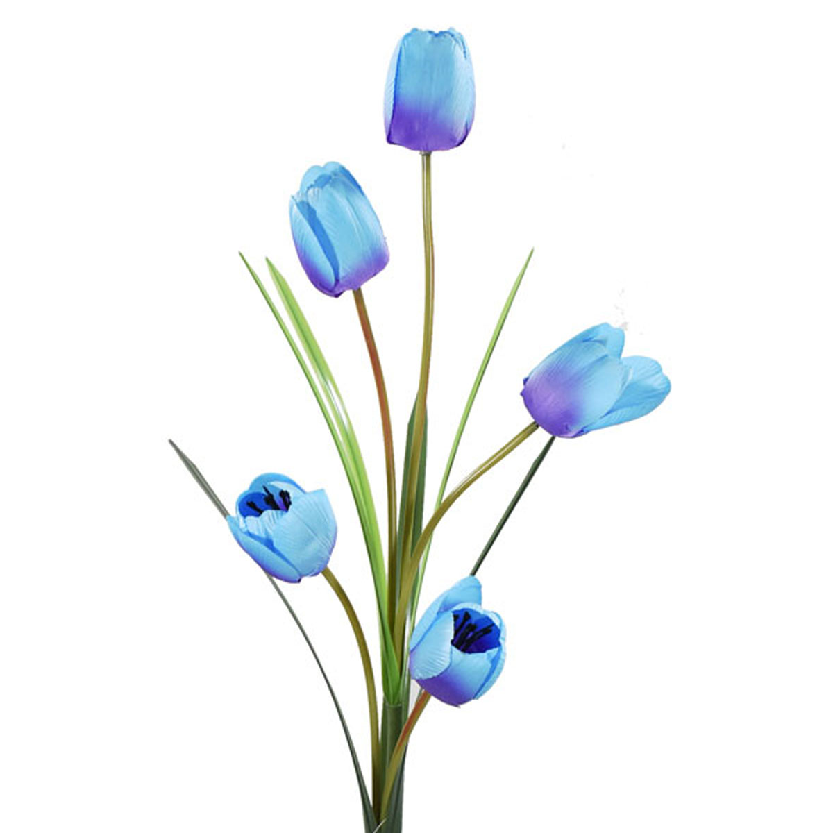 Tulipanes Artificiales Vara de 5 Flores Azul Pack 3 Pz Blumart