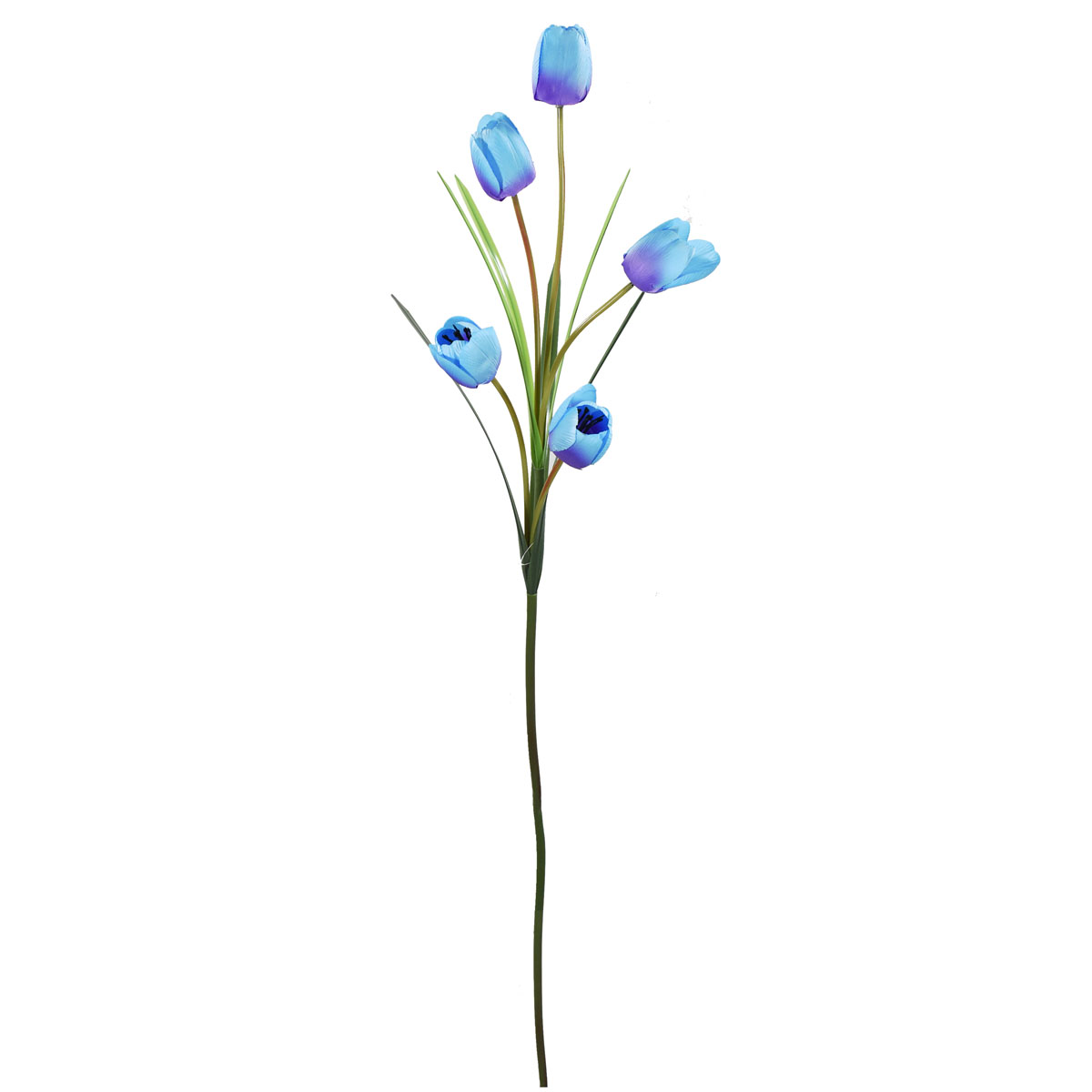 Tulipanes Artificiales Vara de 5 Flores Azul Pack 3 Pz Blumart