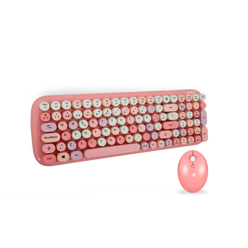 Teclado y Mouse Inalámbrico Retro Vintage con Receptor USB Redlemon