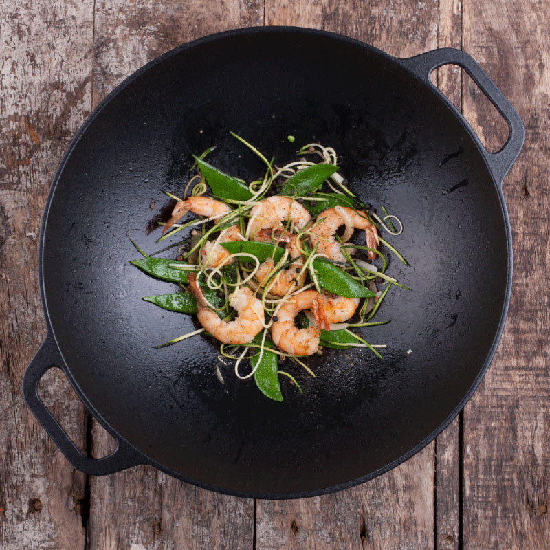 Wok de hierro esmaltado 14" Victoria