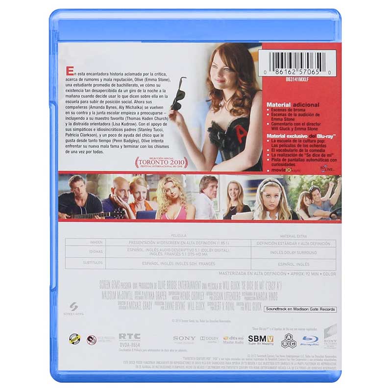 Se Dice De Mí Emma Stone Película Blu-ray