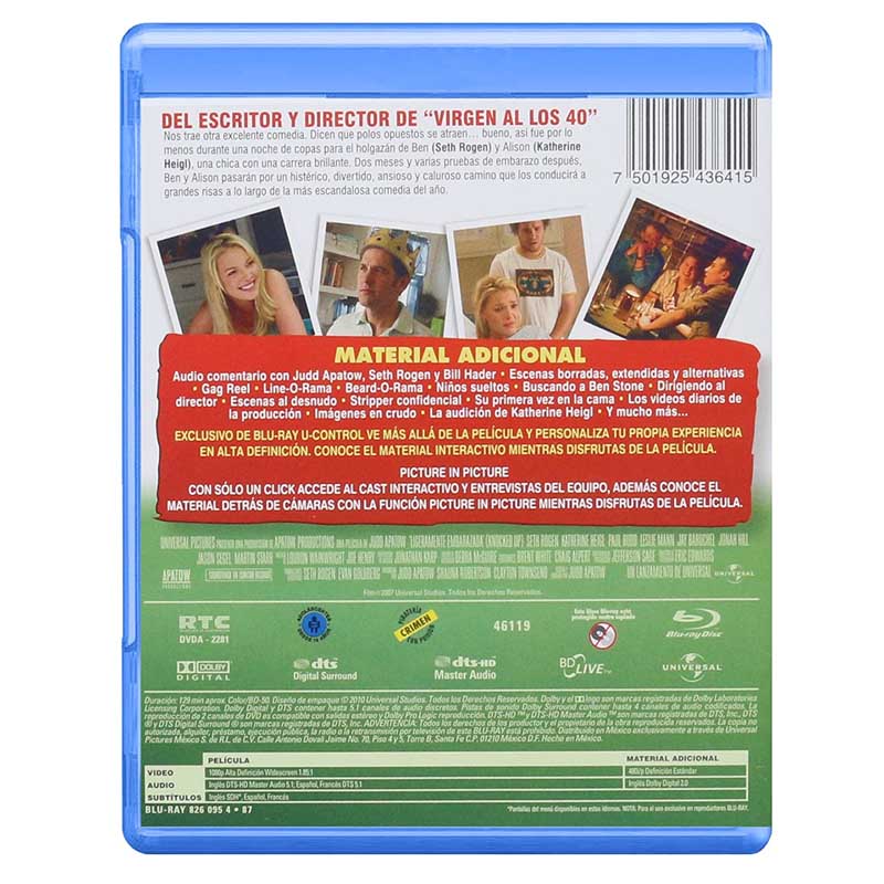 Ligeramente Embarazada Seth Rogen Película Blu-ray