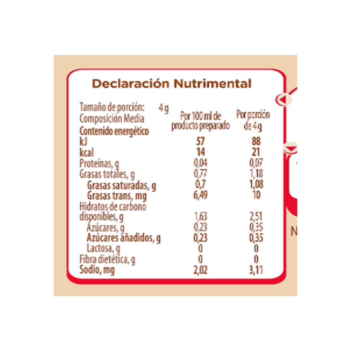 Coffee Mate Sustituto de Crema en Polvo 2/1.4 kg.
